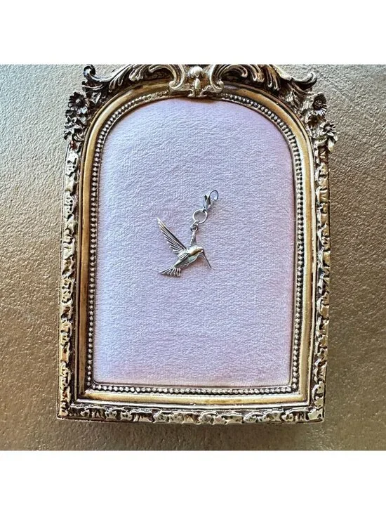 Hummingbird Charm Pendant With Lobster Clasp - Stainless Steel Waterproof - Picture 15 of 16